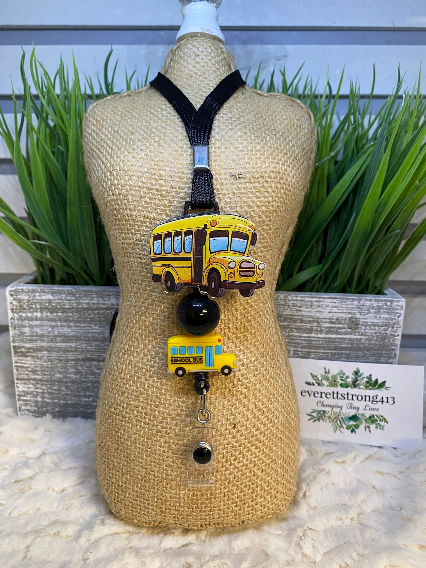 School Bus Lanyard with Retractable Reel