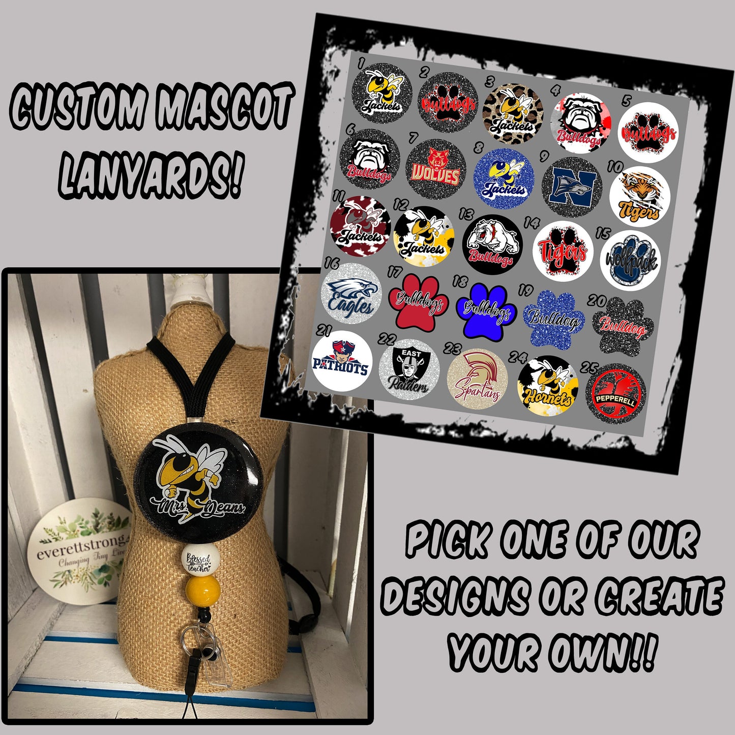 Custom Mascot Lanyard with Retractable Reel